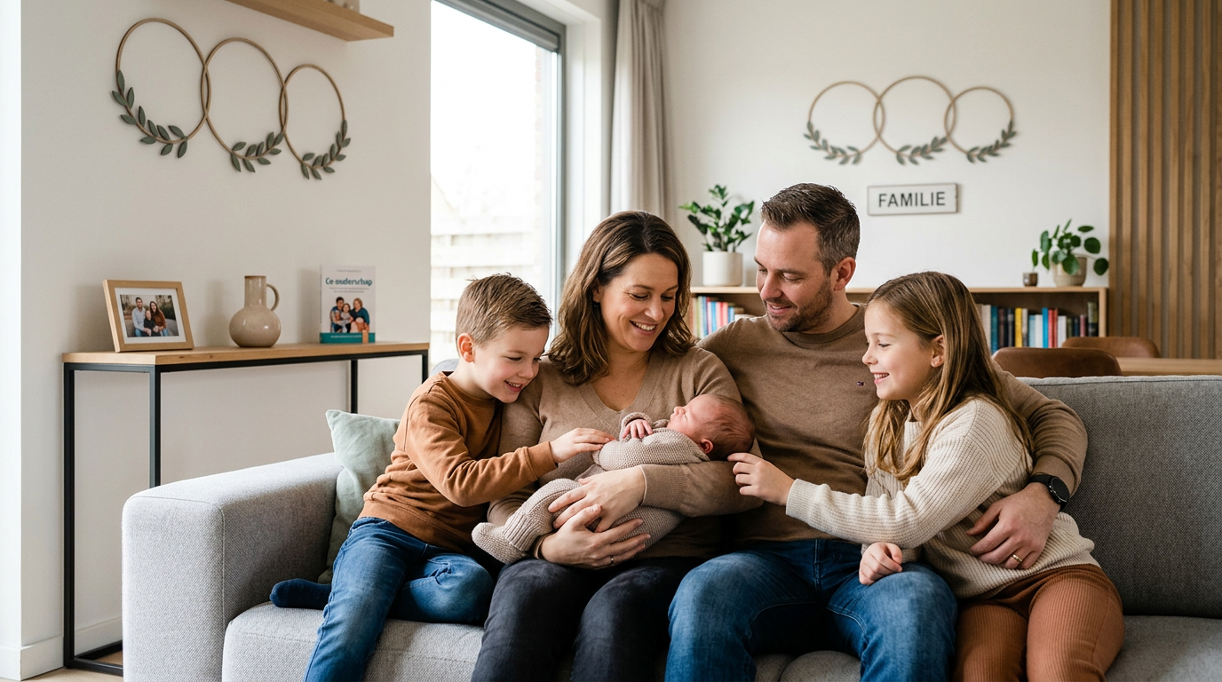 Co-ouderschap en nieuwe baby met nieuwe partner - Illustratie over nieuwe baby in België