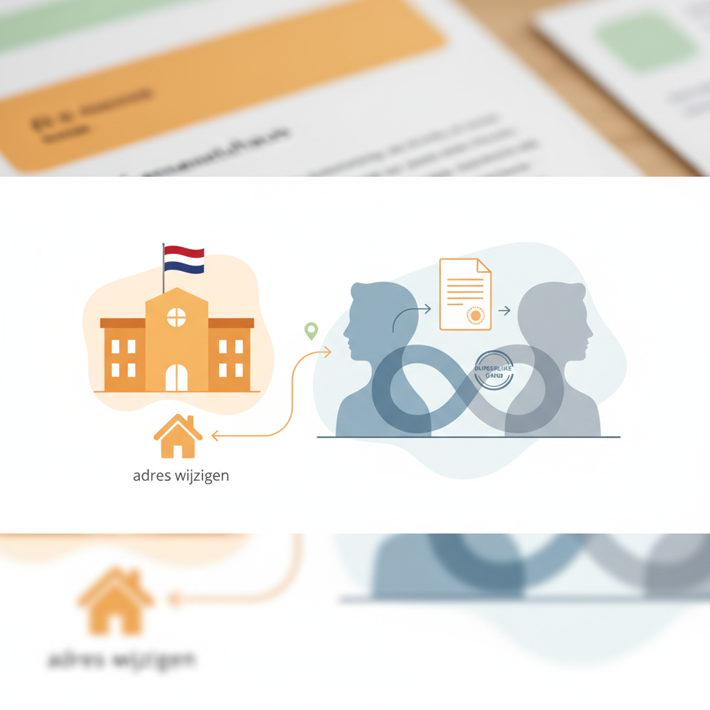 Gemeentelijke administratie: Melden na scheiding - Illustratie over gemeente melden in België
