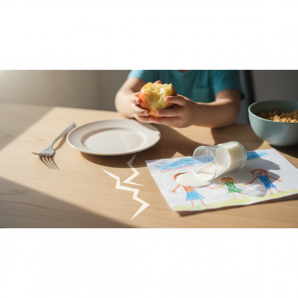 Kinderen en eetproblemen na scheiding - Illustratie over eetproblemen kinderen in België