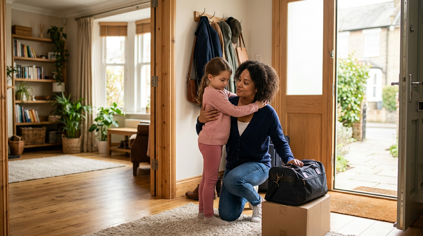 Kinderen en het vertrek van een ouder uit de woning - Illustratie over ouder vertrekt in België