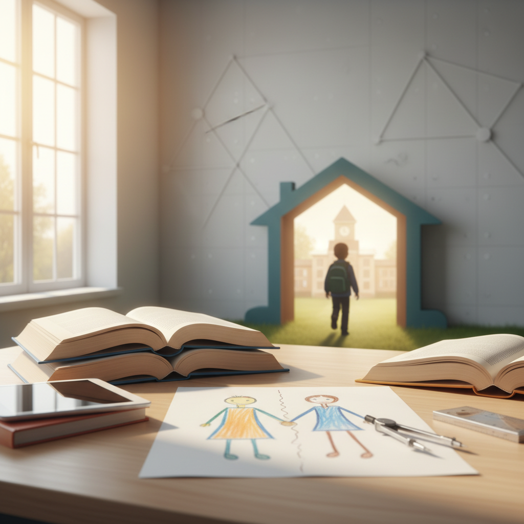 Kinderen en schoolprestaties na scheiding - Illustratie over schoolprestaties scheiding in België