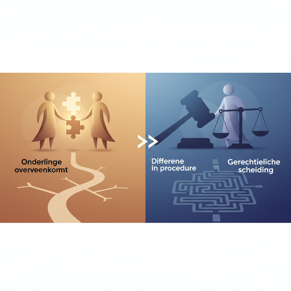 Onderlinge overeenkomst versus gerechtelijke scheiding - Illustratie over minnelijke scheiding in België