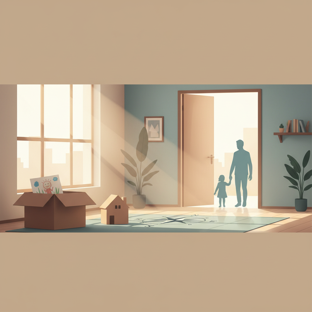 Verhuizen naar het buitenland met kind na scheiding - Illustratie over verhuizen met kinderen in België