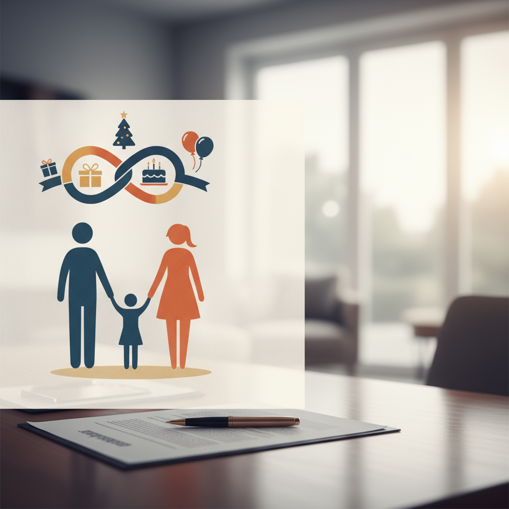 Feestdagen en verjaardagen na scheiding regelen - Illustratie over feestdagen in België