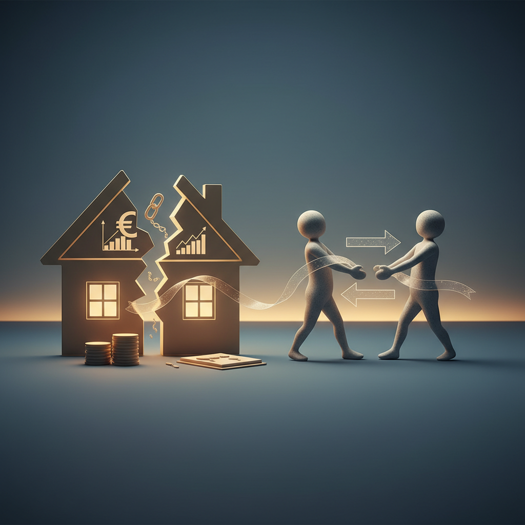 Hypotheek bij scheiding: Wie betaalt en wie blijft wonen? - Illustratie over hypotheek scheiding in België