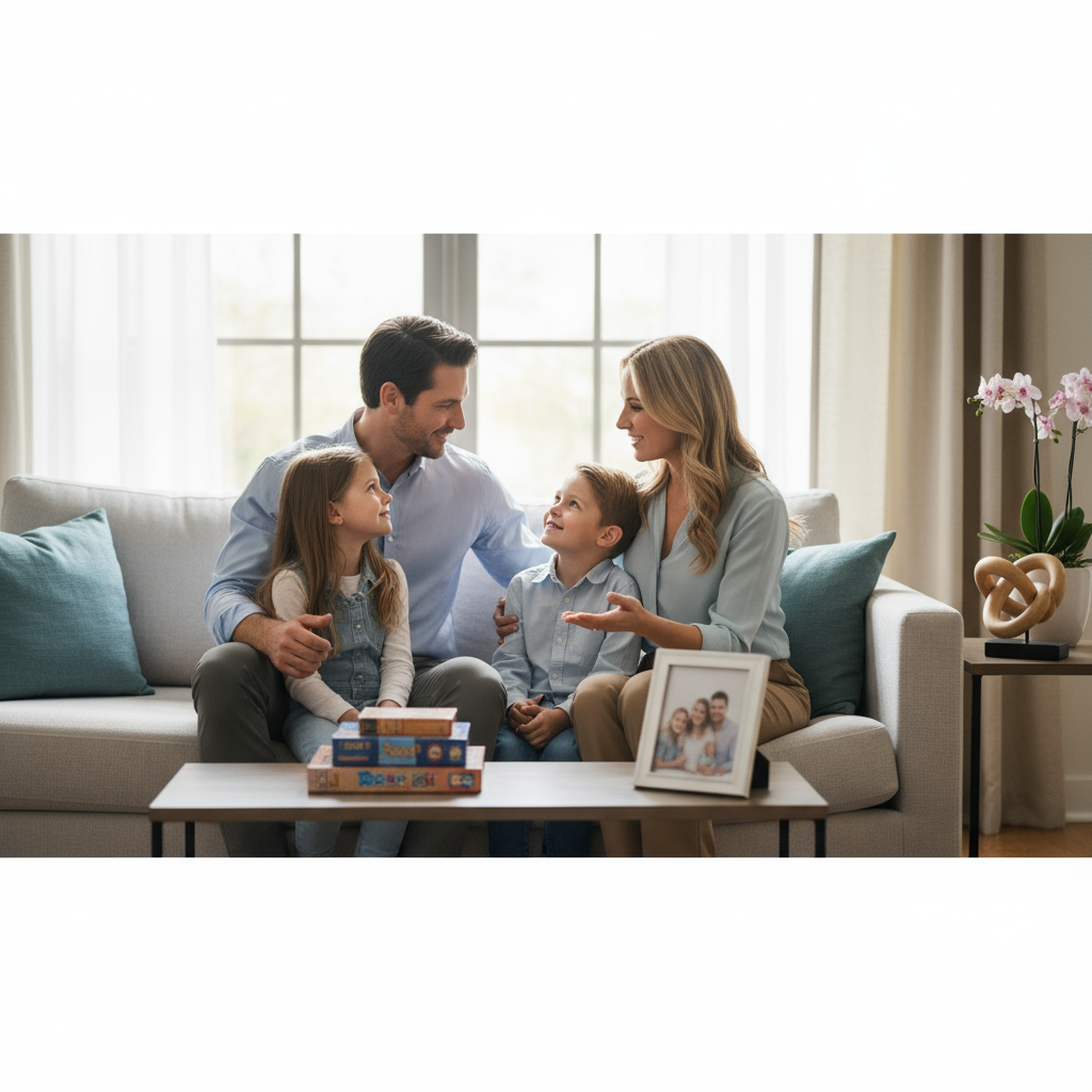 Nieuwe partner introduceren aan kinderen - Illustratie over nieuwe relatie in België