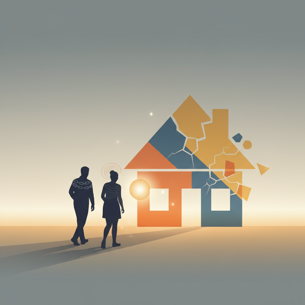 Omgaan met schuldgevoel na echtscheiding - Illustratie over schuldgevoel scheiding in België