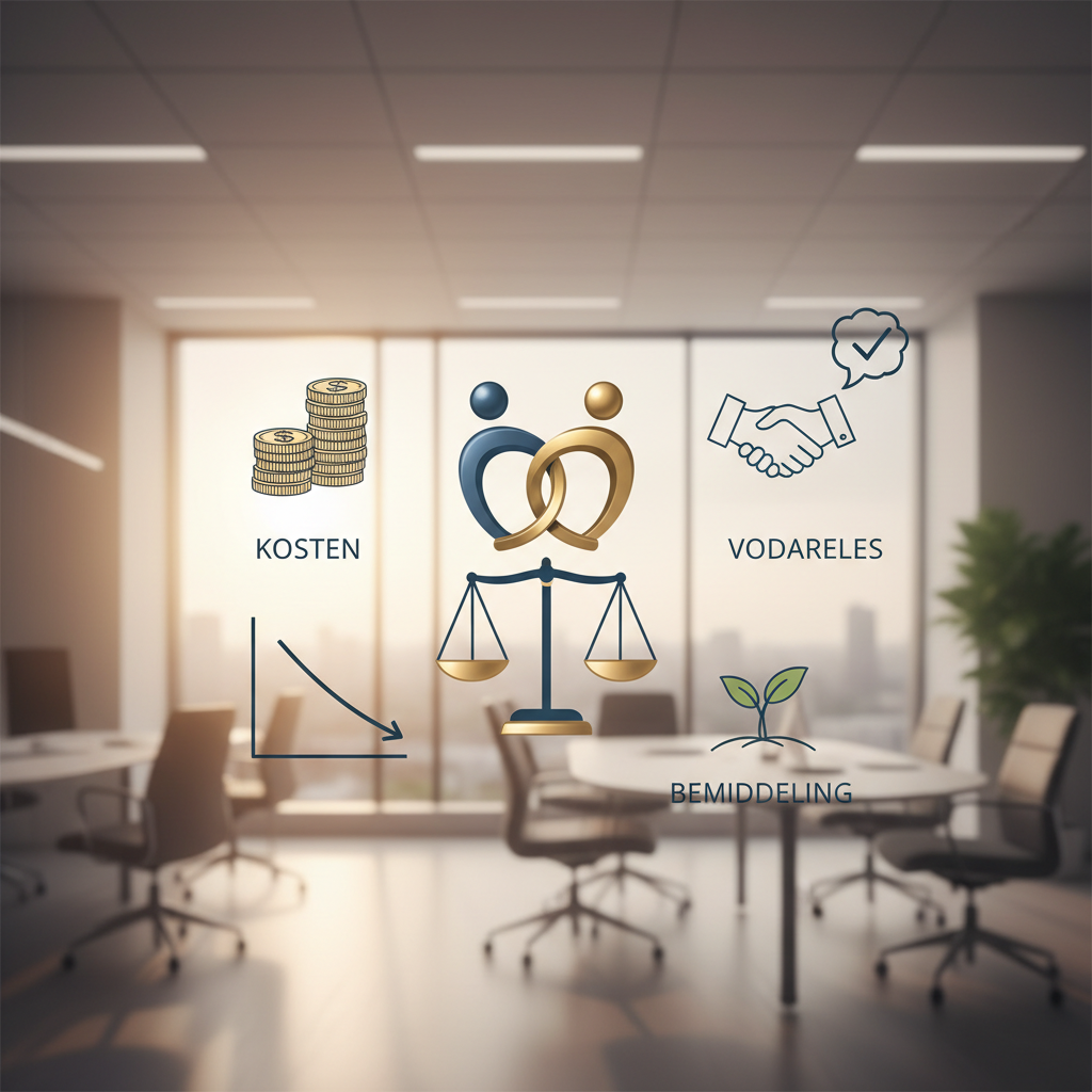 Scheidingsmediation: Kosten en voordelen vergeleken - Illustratie over scheidingsmediation in België