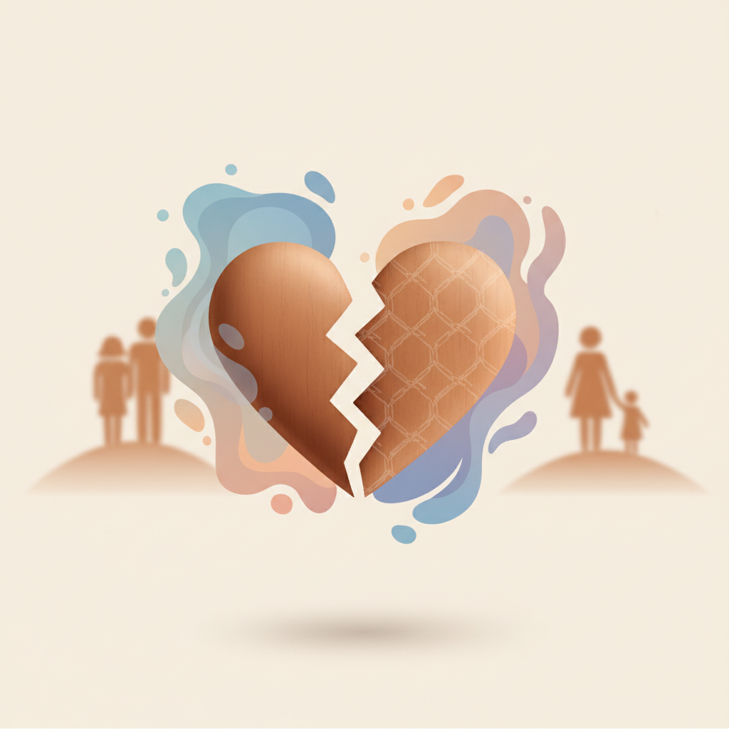 Schuldgevoel na scheiding: Omgaan met emoties - Illustratie over schuldgevoel scheiding in België