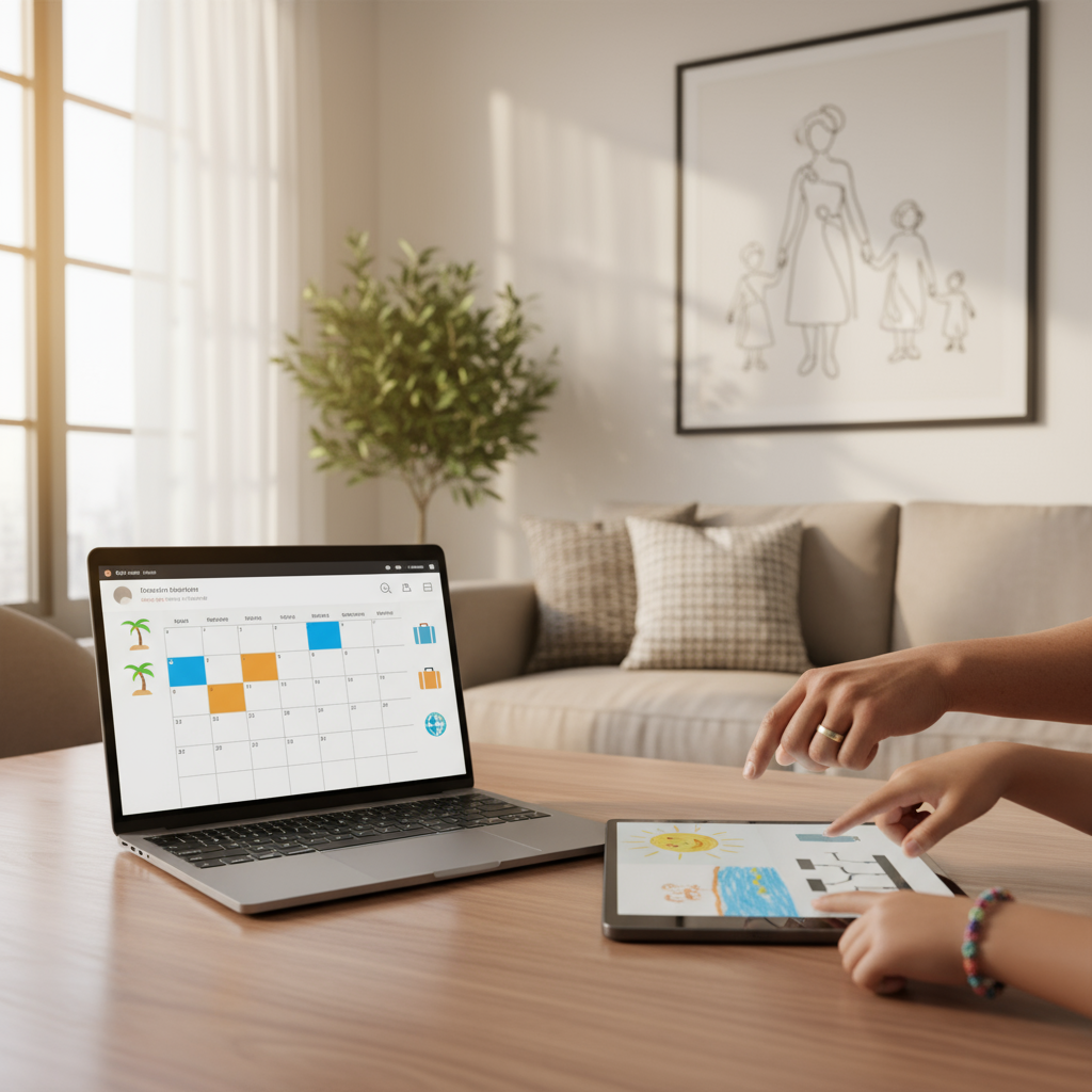 Vakantieregeling na scheiding: hoe regel je dat? - Illustratie over vakantie in België